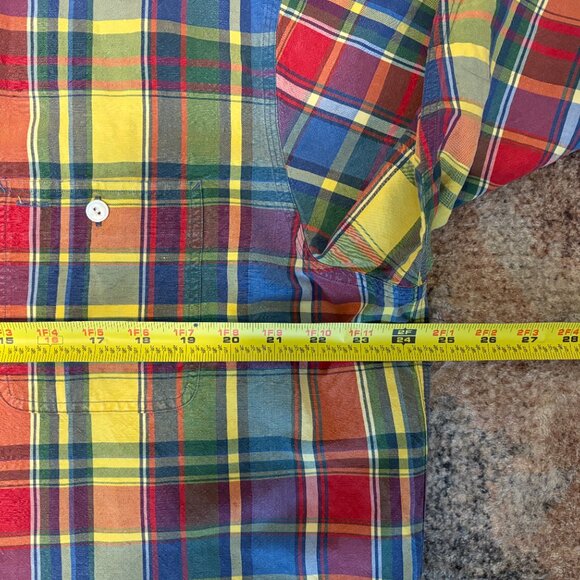 Ralph Lauren Polo Men's L/S 2-Pocket Linen-Silk Button-Down Shirt XL Plaid - Picture 7 of 9